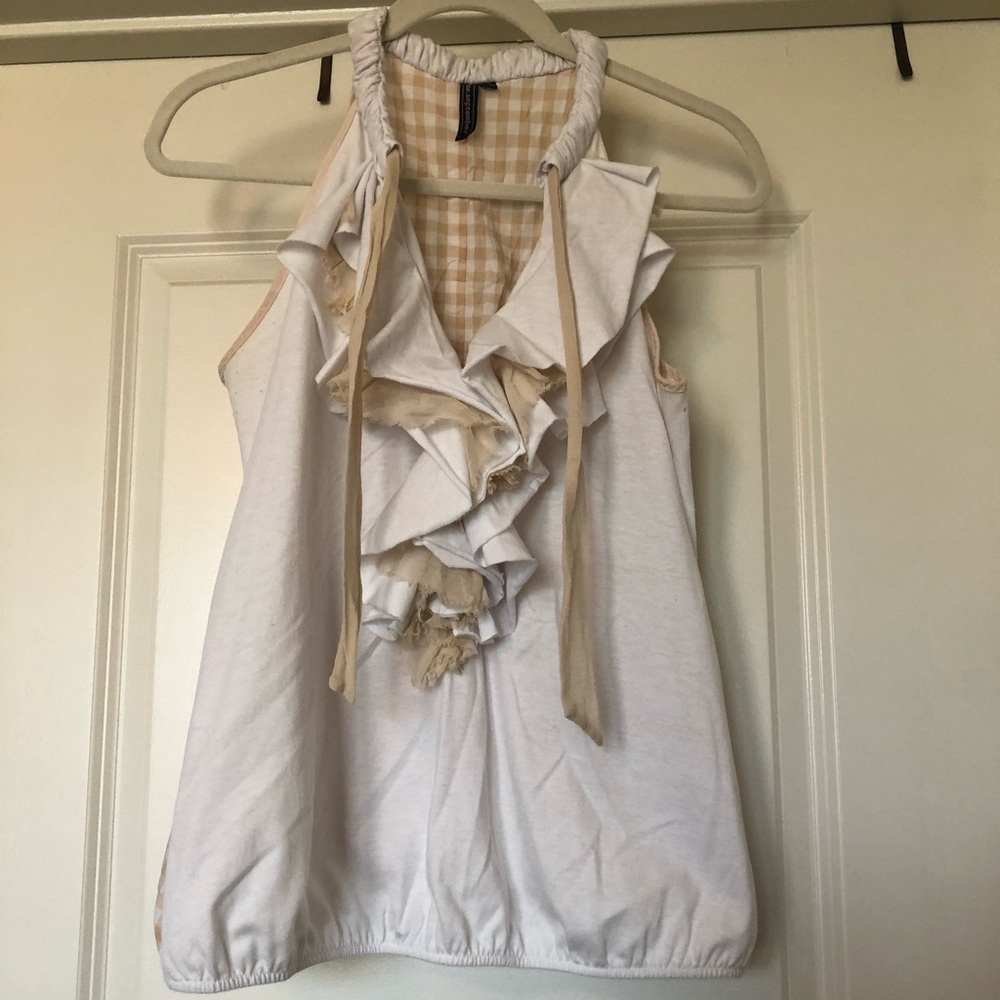 Anthropologie Tan/White Tank Top